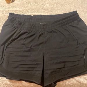 Black mesh racer run shorts 4 inch athleta SZ 1X like new